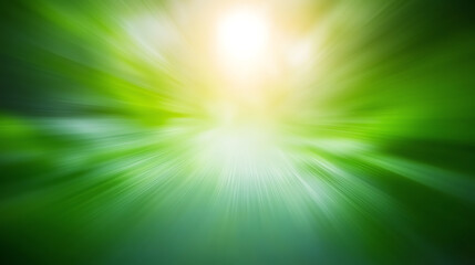 A serene, blurred landscape showcasing vibrant greens and warm sunlight, representing tranquility and natural beauty.