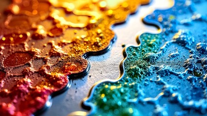 Artistic Close up of Colored Water