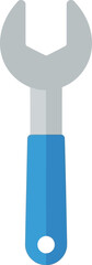 Blue handle wrench tool icon