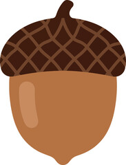 Minimalist acorn icon flat design illustration for autumn projects
