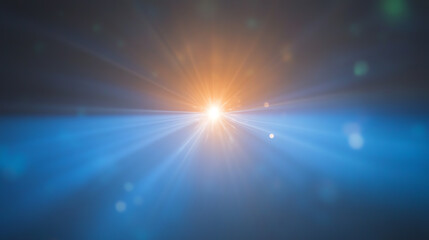 Obraz premium A stunning visual representation of a bright light source emitting rays in a vibrant blue atmosphere, perfect for creative projects.