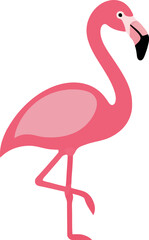 Vibrant minimalist pink flamingo vector illustration