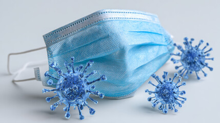 Medical mask protection from the virus, medicine object on a white background