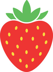 Vibrant red strawberry icon fresh fruit vector art