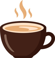 Steaming hot coffee cup morning brew cozy drink