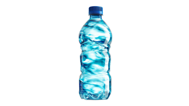 Plastic water bottle isolated on white background