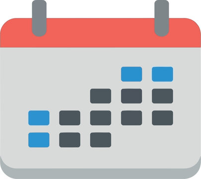 Flat calendar icon planning schedule date reminder