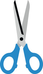 Blue scissors isolated white background