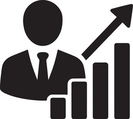 Entrepreneurship icon showing business growth, symbolizing success, progress, and strategy.