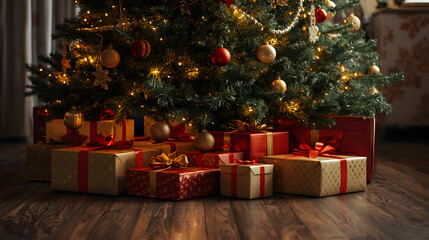 christmas tree and gifts