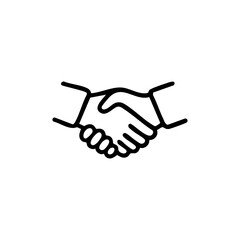 Obraz premium Two hands shaking outline