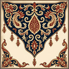 Intricate vintage floral pattern illustration