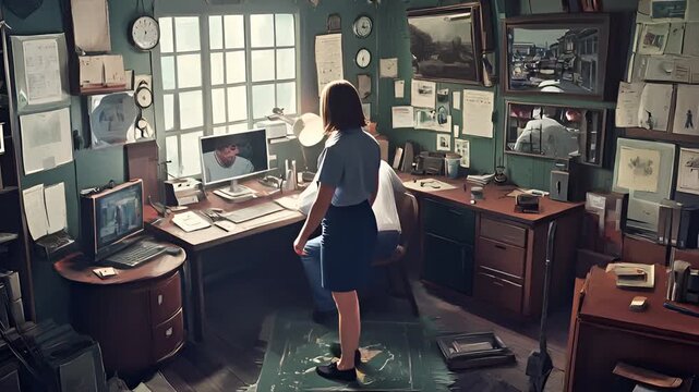 A Detectives Office - A Scene of Investigation and Mystery.