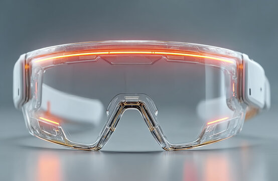 ultra-thin augmented reality eyewear, front-facing technology concept. Generative AI