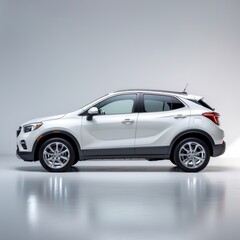 silver car isolated on white