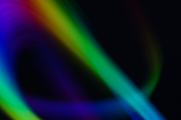 Abstract irregular blue ,red ,neon lights on black background. Long exposure. Light painting photography  