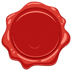 Blank Red Wax Seal Illustration with Glossy Texture for Official Documents and Invitations