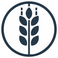 Elegant Wheat Stalk Circle Icon Design for Branding Purposes Symbolizing Agriculture and Grain