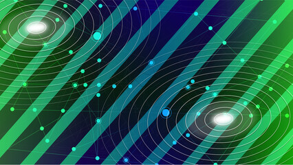 Digital technology and big data analysis background. Abstract technology background with glowing star pattern, digital science design concept, and energy network illustration. A beautiful macro image.