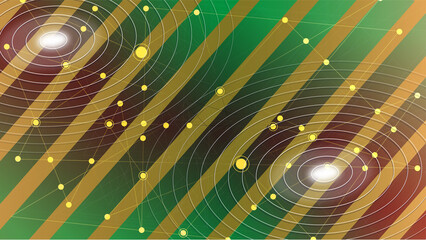 Digital technology and big data analysis background. Abstract technology background with glowing star pattern, digital science design concept, and energy network illustration. A beautiful macro image.