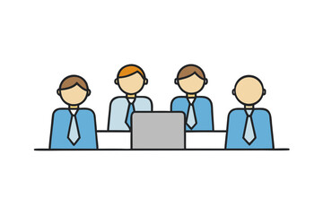 Business team meeting vector isolated on white background