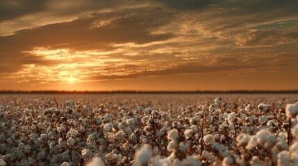 Cotton Field at Sunset