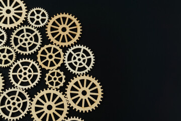 Gear concept on black background