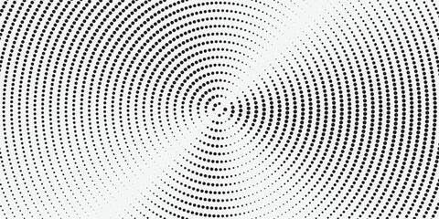 Dotted sound wave signal. Radio or music audio concept. Concentric ripple semi circles. Vector background