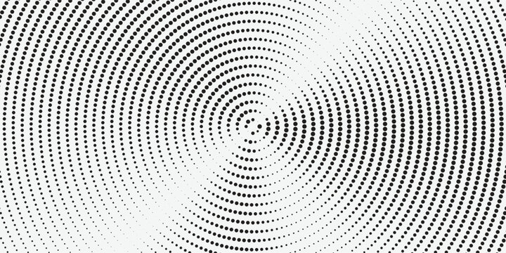 Dotted sound wave signal. Radio or music audio concept. Concentric ripple semi circles. Vector background