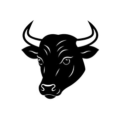 Stylized bull head outline, strong animal symbol, icon isolated