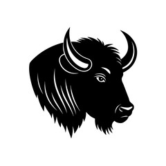 Striking american bison buffalo head mascot illustration wild animal