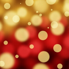 Abstract Bokeh Lights Warm Celebration Background with Red and Gold Hues