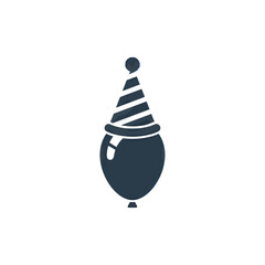 Celebration icon featuring balloon with hat conveying festive atmosphere illustration