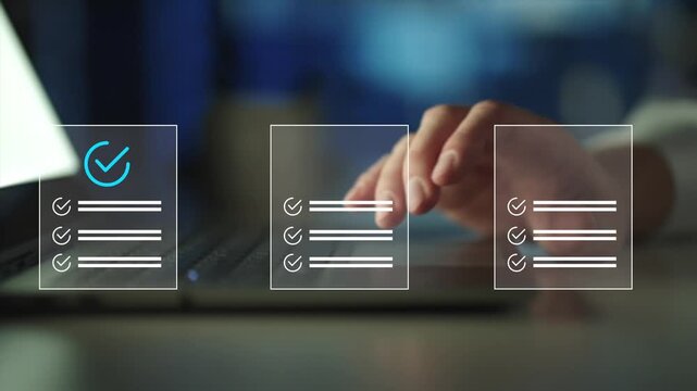 compliance and regulation concept. Digital interface showing standard guidelines, corporate policies, and legal governance for quality assurance and certification management.
