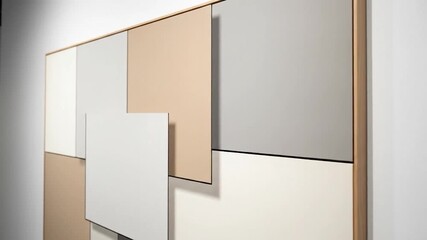 Modern abstract geometric wall art decoration neutral colors minimalist design interior decor - Powered by Adobe