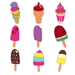 Colorful Ice Cream Illustration