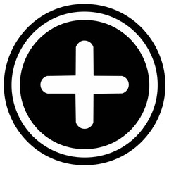 Obraz premium Plus sign icon in a circular outline