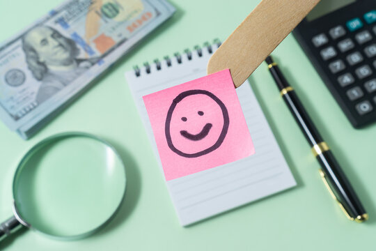 Business concept with a smile emoji