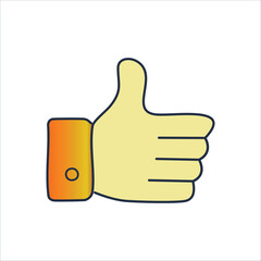 Thumbs Up Hand Gesture Illustration Signaling Approval, Positivity, Encouragement, and Friendly Support