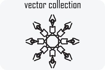 Geometric snowflake vector art a stylized abstract winter design featuring sharp angles and repeating patterns for graphic projects