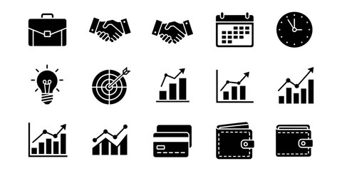 Essential business and finance vector icon collection