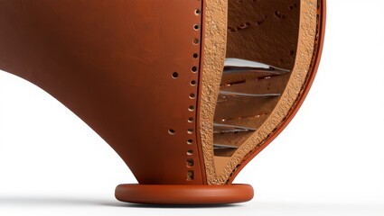 Obraz premium Close up of a vintage leather and wood musical instrument horn