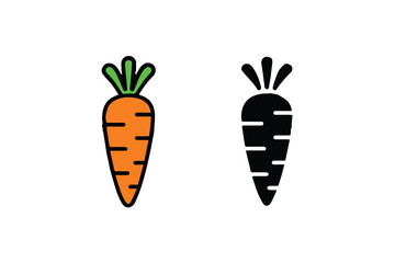 carrot icon outline silhouette flat vector for app and print