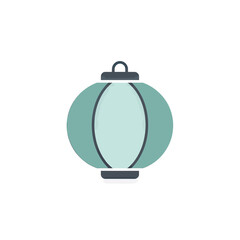 Obraz premium Simple teal lantern illustration depicting minimalistic traditional asian decoration style