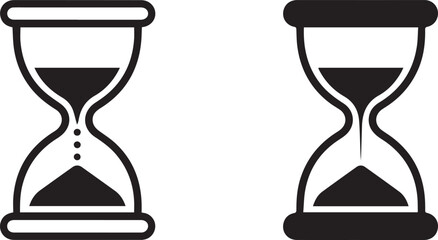 hourglass icon outline and solid set vector time symbol