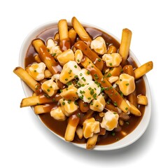 Delicious poutine loaded with fresh cheese curds and savory gravy a classic comfort food dish
