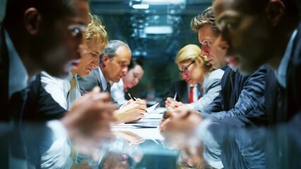 Intense Business Negotiation: A Deep Dive into the Dynamics of Decision-Making and Strategic Conversations Across a Table in a High-Stakes Corporate Environment - Powered by Adobe