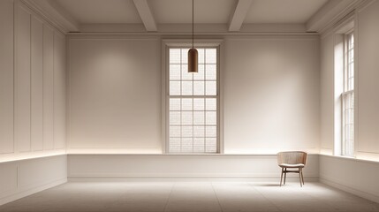 Simple lifestyle interior scene with soft natural light highlighting material details, modern lines and serene atmosphere