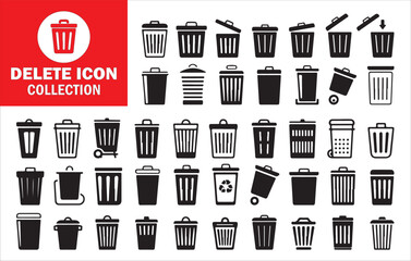 Waste Management and Garbage Can Vector Set