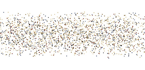 Abstract mosaic background. Randomly scattered geometric shapes, points in brown, beige, and blue colors, creating a textural effect against a w